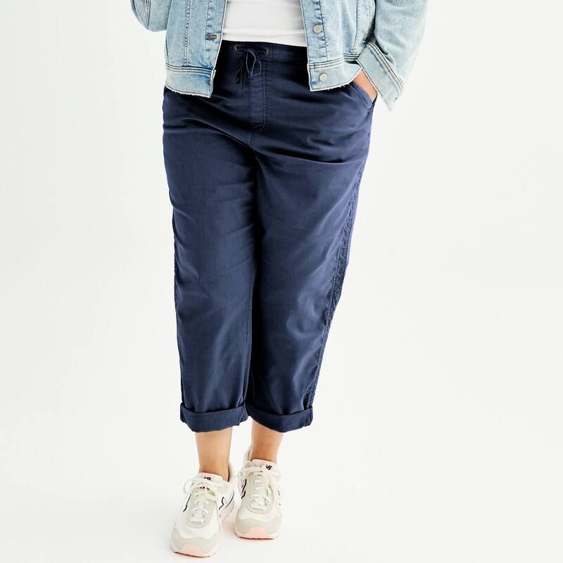 ソノマ レディース ボトムス カジュアルパンツ プラスサイズ キャップ Plusize Sonoma Goods For Lifeasy Paper Bag Waist Capri Midnight Madness 7,441円