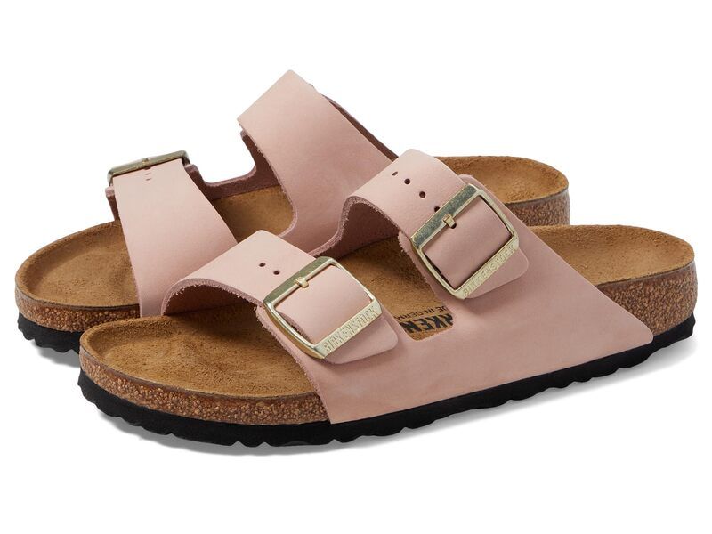 ビルケンシュトック レディース シューズ サンダル レザー Birkenstock Arizona Soft Footbed Nubuck Leather Soft Pink ピンク