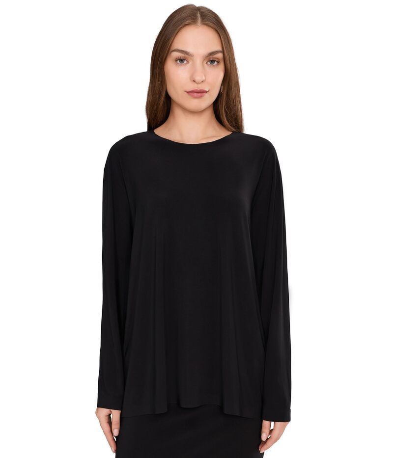ノーマカマリ レディース トップス シャツ Norma Kamali Oversized Long Sleeve Top Black ブラック