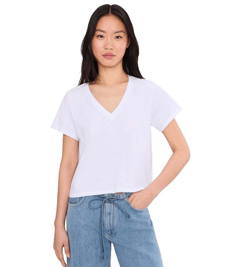 スプレンディット レディース トップス シャツ Vネック Splendid Louisa Vneck Short Sleeves Tee White ホワイト