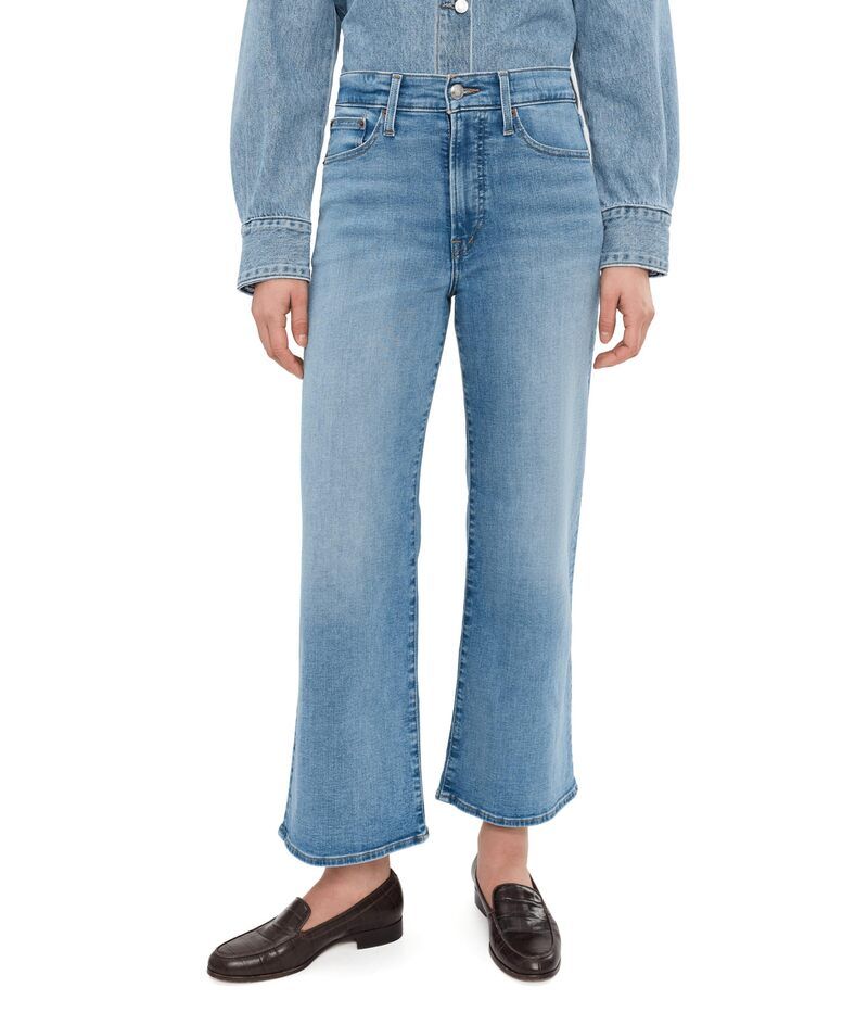 メイドウェル レディース ボトムス デニムパンツ Madewell The Short WideLeg Jean Coastal Blue Wa ブルー