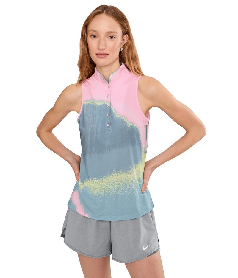 ジャイミーサドック レディース トップス シャツ プリント ノースリーブ キャップ ケープ Jamie Sadock Landscape Print Sleeveless Polo Valentine Pink ピンク