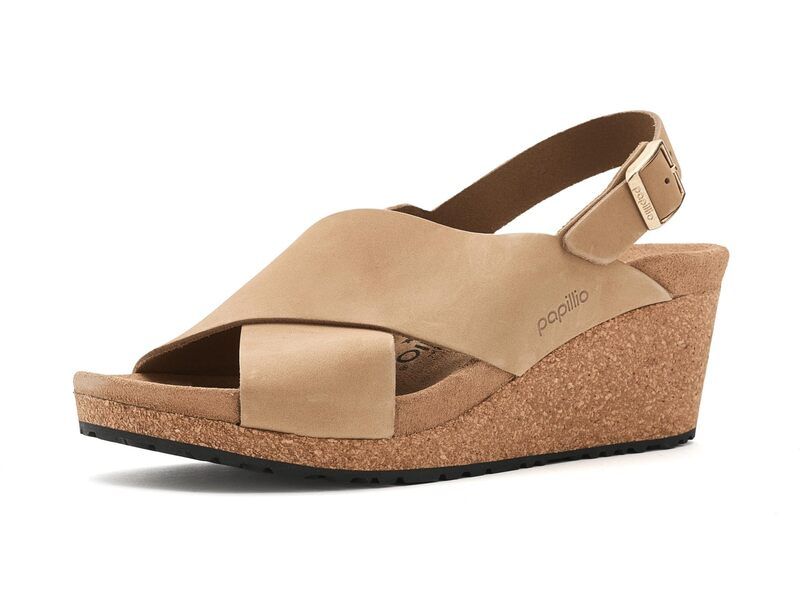 ビルケンシュトック レディース シューズ ヒール レザー Papillio By Birkenstock Samira Wedge Nubuck Leather Sandcastle