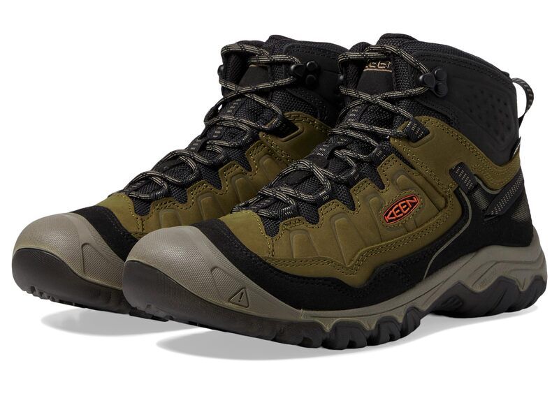キーン メンズ シューズ ブーツ・レインブーツ KEEN Targhee IV Mid WP Dark OliveGold Flame オリーブ