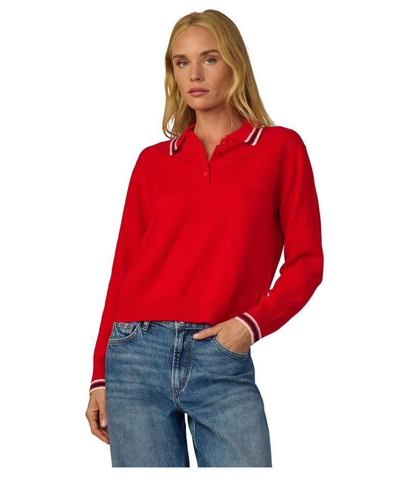 ジョーズジーンズ レディース アウター ニット・セーター ポロシャツ Joes Jeans The Long Sleeve Cashmere Polo Cherry Red レッド