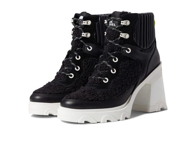 ソレル レディース シューズ ブーツ・レインブーツ レース ヒール SOREL Brex Heel Cozy Lace BlackSea Salt ブラック