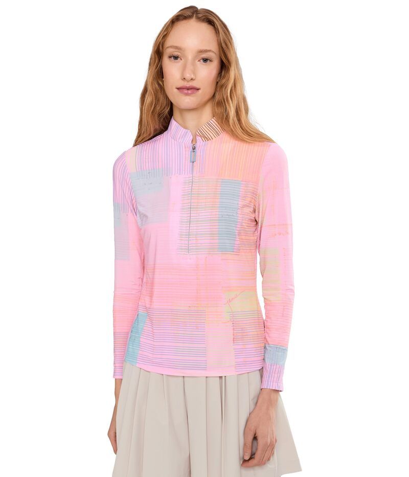ジャイミーサドック レディース トップス シャツ プリント Jamie Sadock Tartan Print Long Sleeve Sunsense Topink ピンク