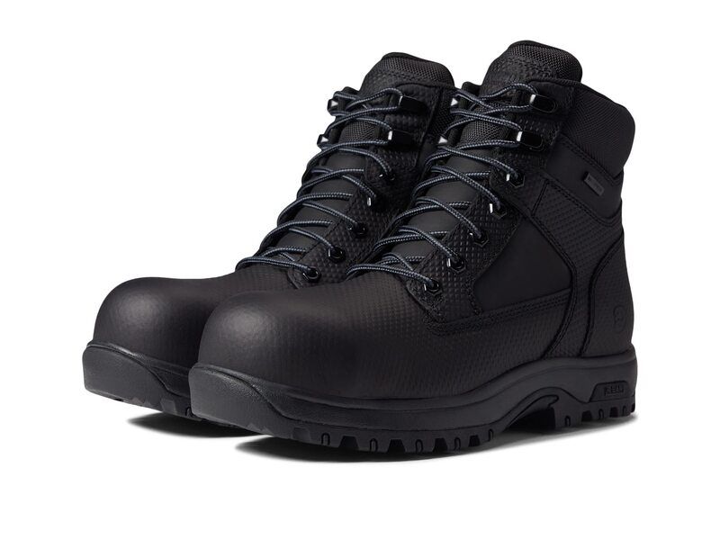 ダナム メンズ シューズ ブーツ・レインブーツ Dunham 8000 Worksafety 6 Boot Black Textured Leather ブラック