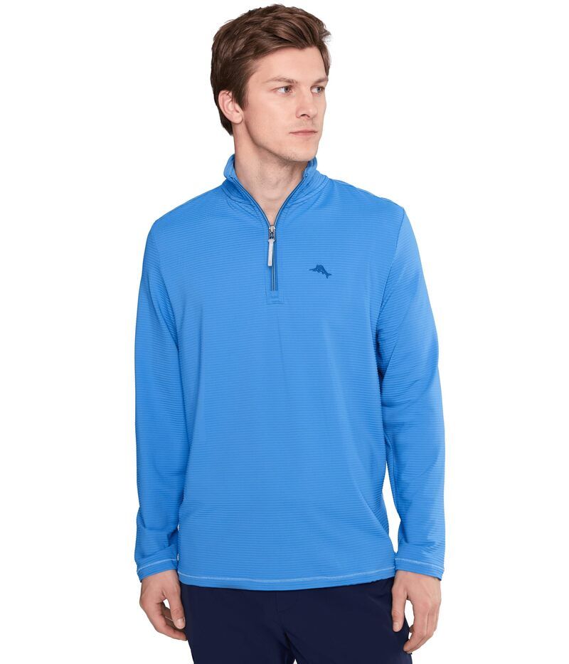 トッミーバハマ メンズ アウター パーカー・スウェット ハーフジップ Tommy Bahama Costa Wave Half Zip Med Blueberry