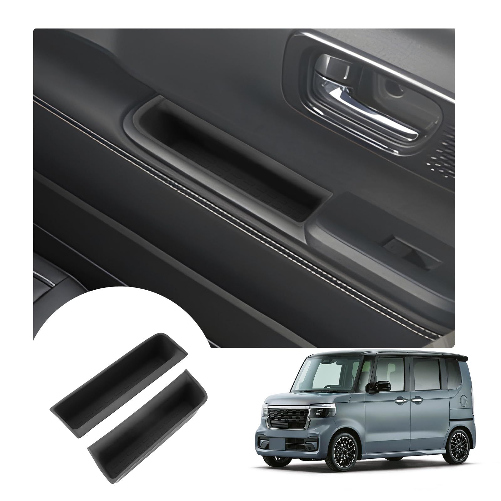 新品 【RUIYA】新型 ホンダN-BOX/N-BOXカスタムJF5/JF6 車ドア収納ボックスN-BOXカスタムドアハンドル収納ボックス ドアストレージボックス n-box jf5 車ドアポケット 小物入れ 収納 整理