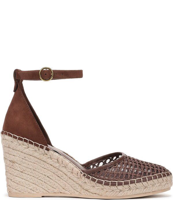 フランコサルト レディース シューズ スリッポン・ローファー サンダル アンクル Franco Sarto Idalia Raffiankle Wrap Wedgespadrille Sandals Dark Brown ブラウン