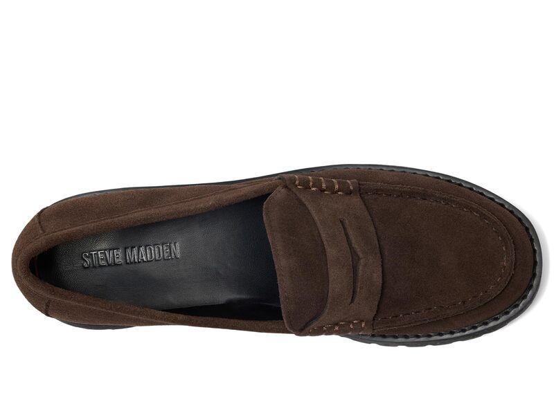 スティーブ マデン レディース シューズ スリッポン・ローファー Steve Madden Langsten Brown Suede ブラウン