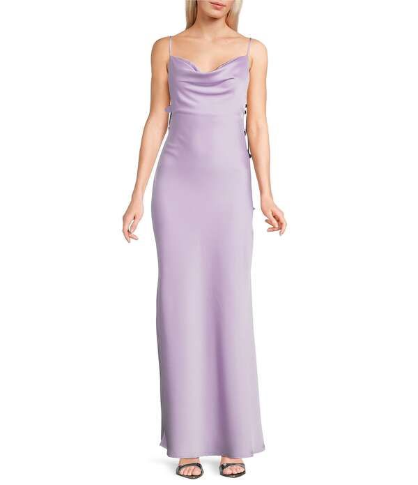 ルルズ レディース トップス ワンピース フラワー柄 ノースリーブ マキシ フラワー Lulus Pandora 3D Floral Scarf Cowl Neck Sleeveless Maxi Dress Lavender ラベンダー