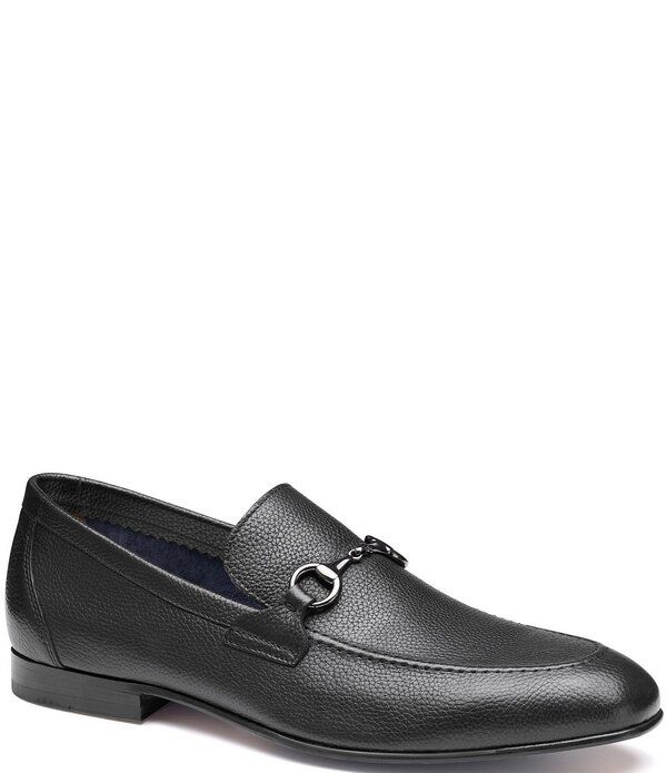 ジョンストンアンドマーフィー メンズ シューズ スリッポン・ローファー レザー Johnston Murphy Mens Higgins Leather Bit Loafers Black ブラック