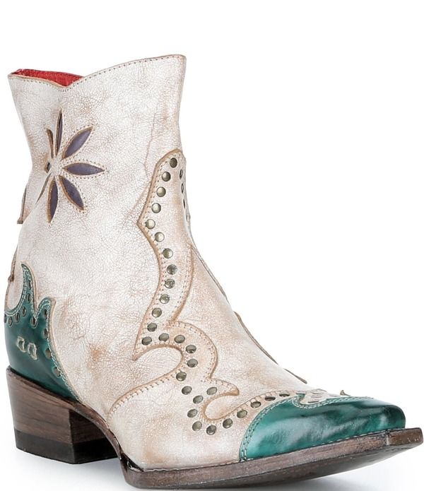 ベッドステュ レディース シューズ ブーツ・レインブーツ レザー Bed Stu Frio Studded Leather Western Booties Valencia Rustic