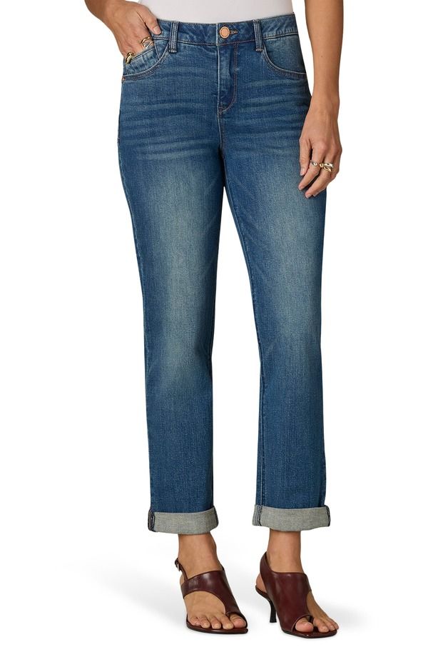 ウィットウィズダム レディース ボトムス デニムパンツ ジーンズ Wit Wisdom Gemma Girlfriend Jeans Blue ブルー