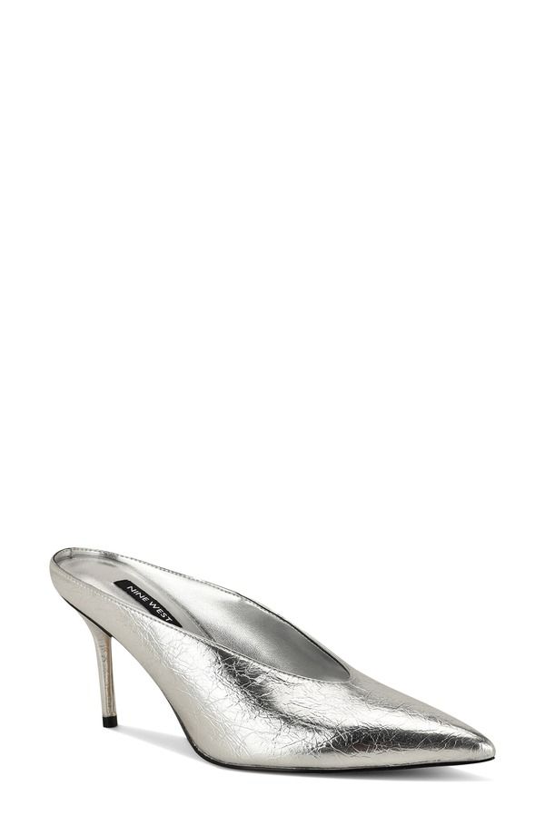 ナインウェスト レディース シューズ ヒール Nine West Verra Pointed Toe Mule Silver シルバー