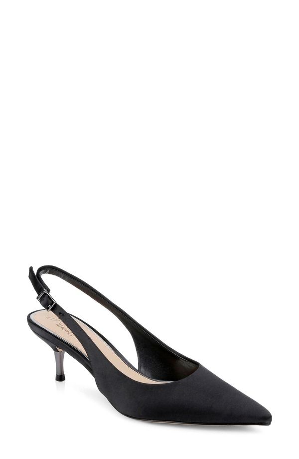 ジュウェルダグレイミシュカ レディース シューズ ヒール Jewel Badgley Mischka Ilana Slingback Pump Black Satin ブラック