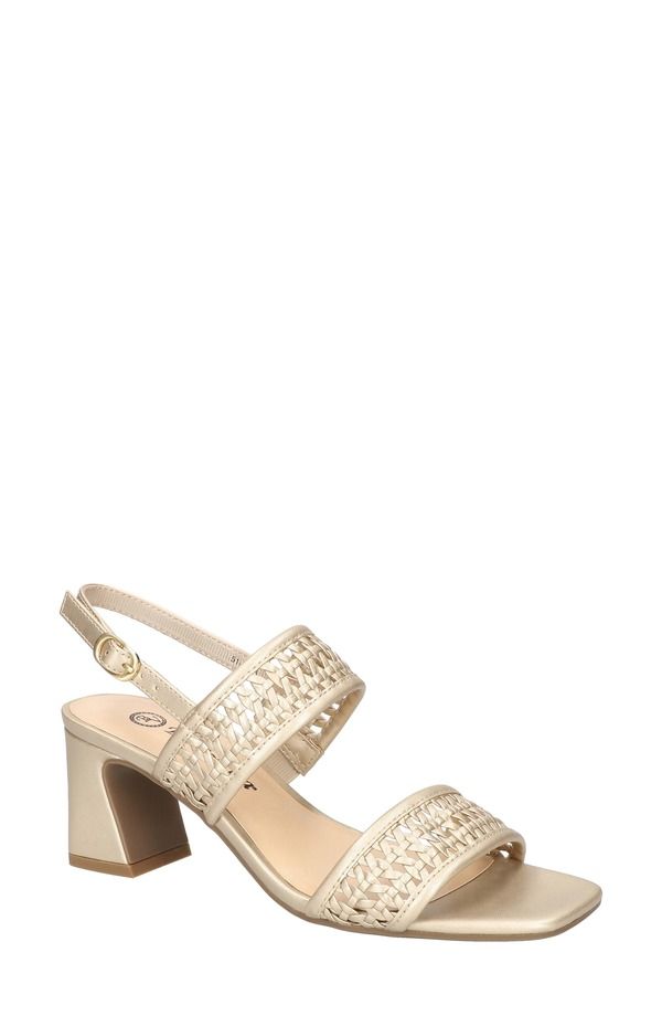 ベラヴィータ レディース シューズ ヒール サンダル Bella Vita Xannon Block Heel Slingback Sandal Champagne シャンパン
