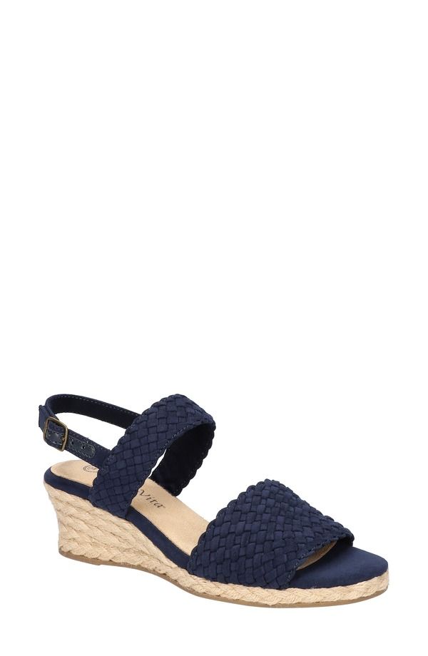 ベラヴィータ レディース シューズ ヒール サンダル Bella Vita Mariella Slingback Wedge Sandal Navy Suede ネイビー
