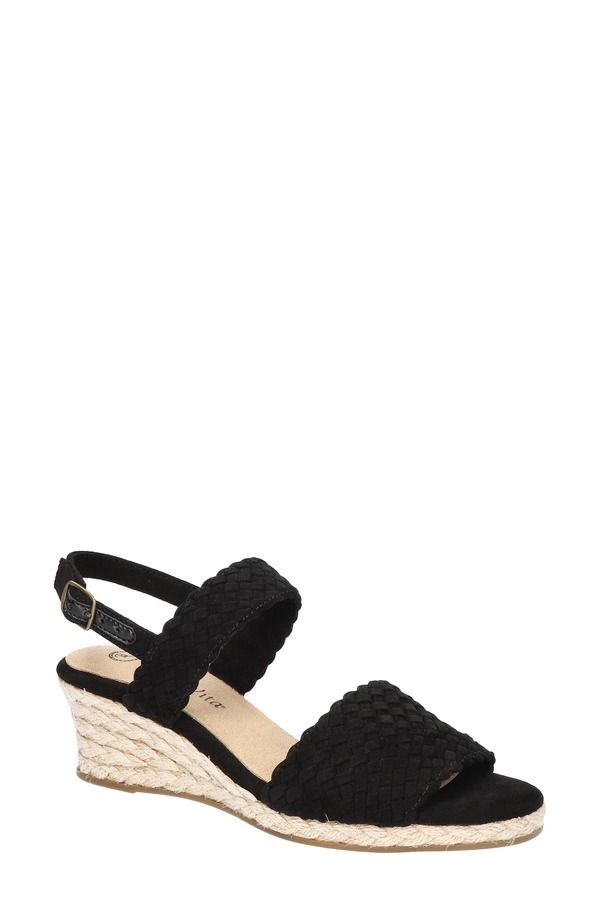 ベラヴィータ レディース シューズ ヒール サンダル Bella Vita Mariella Slingback Wedge Sandal Black Suede ブラック