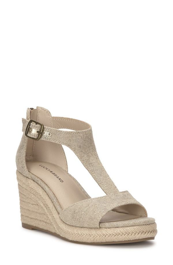 ラッキーブランド レディース シューズ サンダル プラットフォーム Lucky Brand Cyleste Platform Wedgespadrille Natural Platino