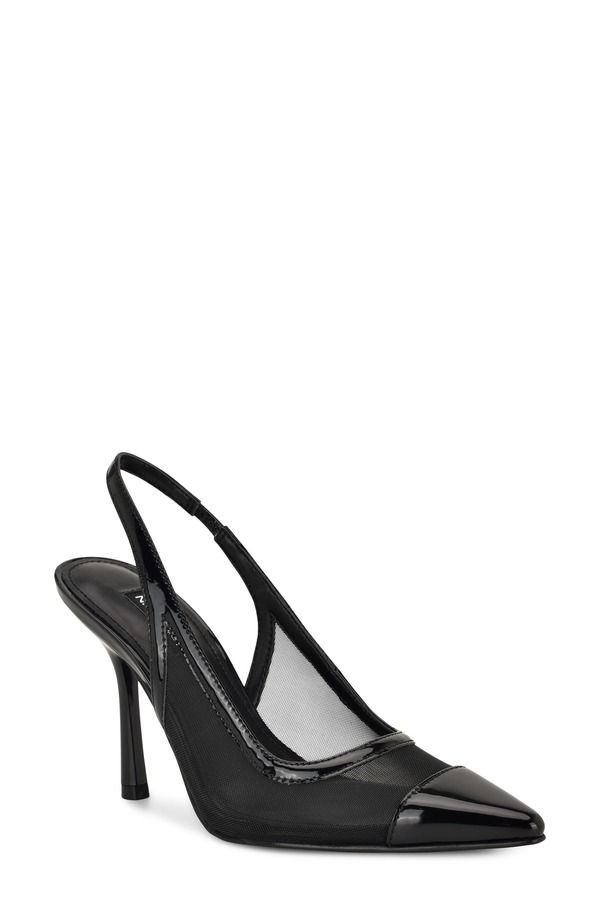 ナインウェスト レディース シューズ ヒール Nine West Jermain Slingback Pointed Toe Pump Black ブラック
