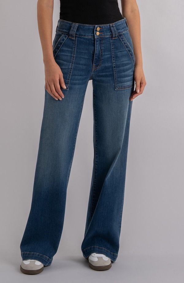 カットフロムザクロス レディース ボトムス デニムパンツ ワイドレッグ ハイウエスト ジーンズ KUT from the Kloth Jodi High Waist Wide Leg Utility Jeans Humanitarian