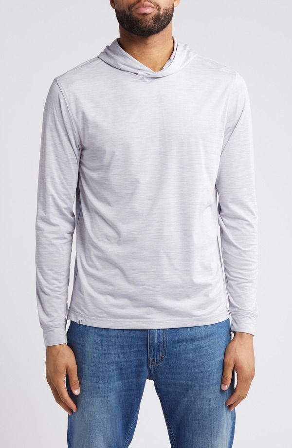 ジョニー オー メンズ トップス Tシャツ johnnieO Talon PREPFORMANCE Long Sleeve Hooded TShirt Light Gray グレー