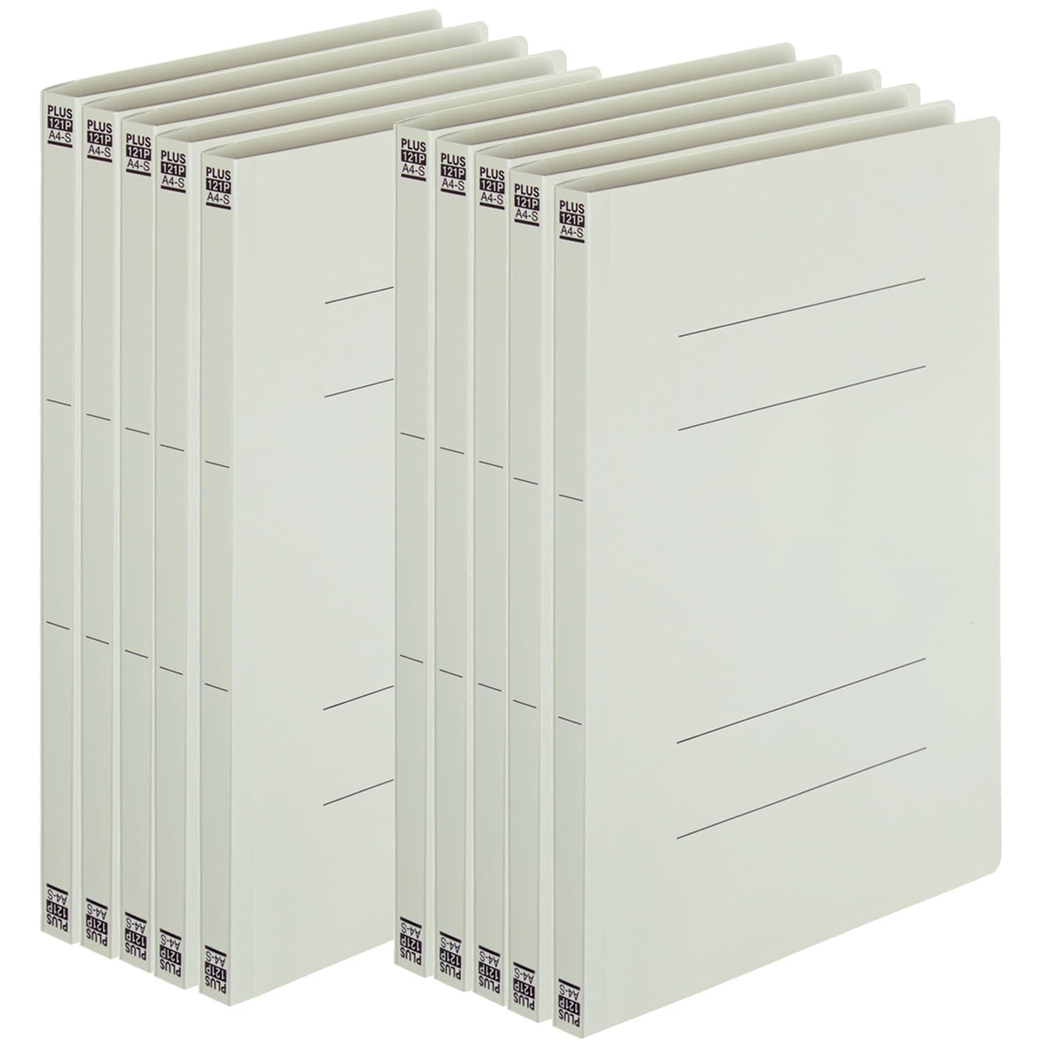 新品 プラス PPフラットファイル A4 縦 グレー 10冊 No.121P 98-299×10