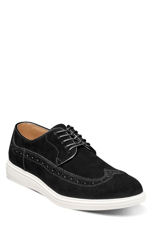 ステイシーアダムス メンズ シューズ オックスフォード ウィングチップ Stacy Adams Trudell Wingtip Oxford Black Suede ブラック