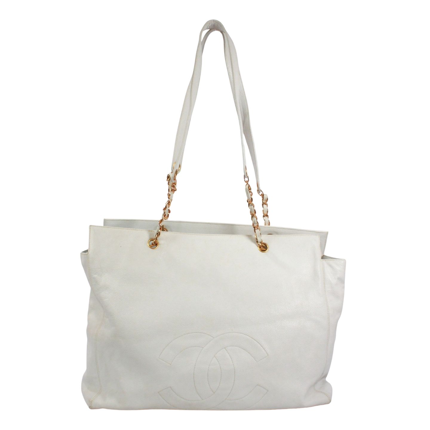 used CHANELシャネル ノベルティ チェーン トートバッグ ホワイト CHANEL シャネル チェーントート ココマーク トートバッグ/キャビア