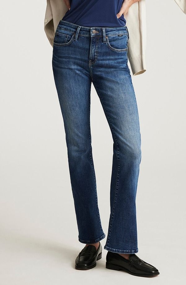 マーヴィ ジーンズ レディース シューズ ブーツ・レインブーツカット Mavi Jeans Vicky Mid Rise Bootcut Jeans Dark Brushed Flex Blue ブルー