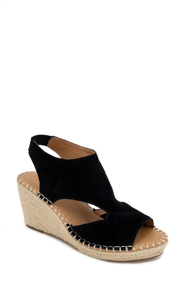 ジェントルソウルズ レディース シューズ サンダル Gentle Souls Cody Espadrille Wedge Sandal Black ブラック
