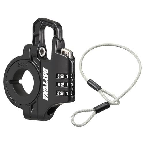 デイトナ(Daytona) ヘルメットロック バイク 取付幅13mm スレンダーヘルメットロック ダイヤルタイプ ケーブル付き ブラック 42177★ 584dd27d