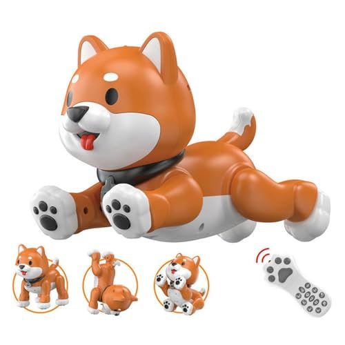 ロボットプラザ (ROBOT PLAZA) ロボット犬 おもちゃ 動く 多機能 赤外線式リモコン操縦 音楽 ダンス タッチ反応 簡易プログラミング USB充電 男の子 誕生日プレゼント 小学生 (柴犬)pms 8ef4fc35