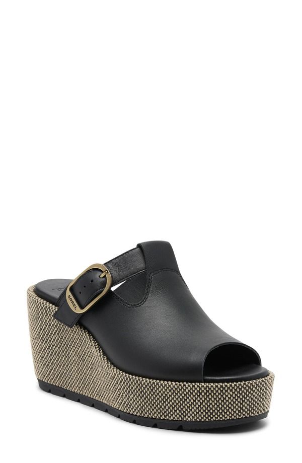 ソレル レディース シューズ サンダル プラットフォーム SOREL Sunpeak Platform Wedge Sandal Black Natural ブラック