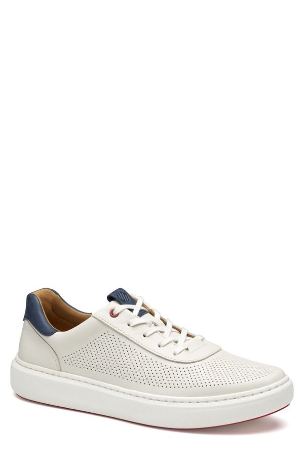 ジョンストンアンドマーフィー メンズ シューズ スニーカー Johnston Murphy Anders Perforated Sneaker White Full Grain ホワイト