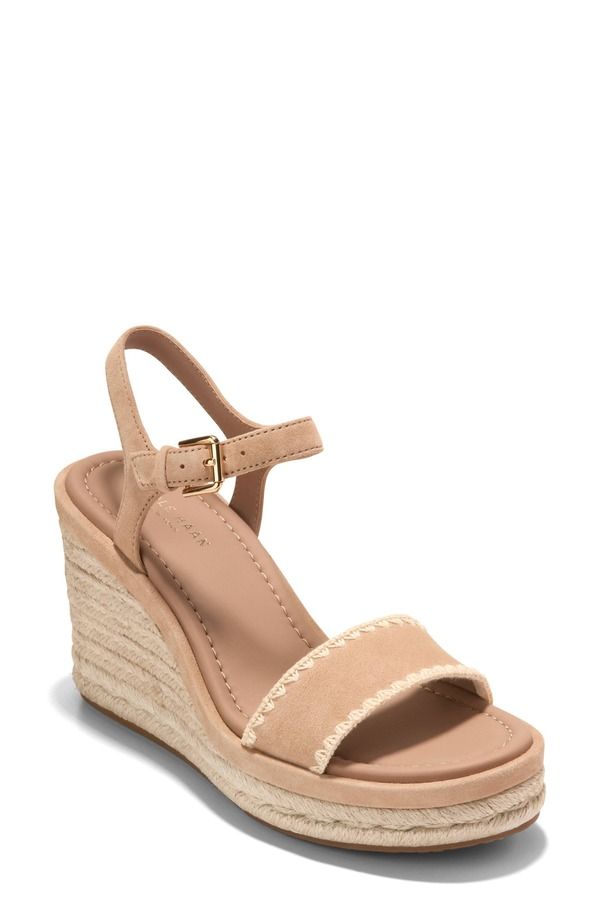 コールハーン レディース シューズ サンダル Cole Haan Asbury Cloudfeel Espadrille Wedge Tuscan Sand Leather Raffia サンド