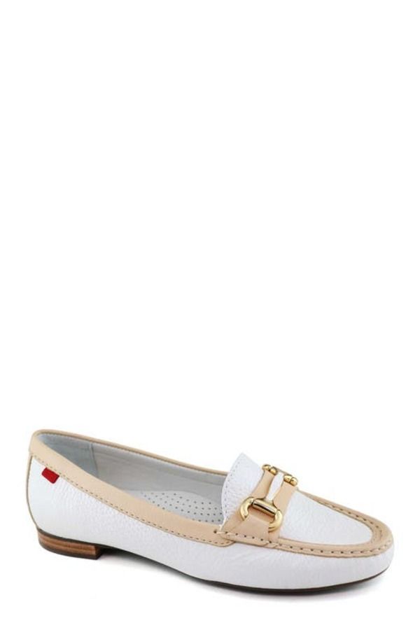 マークジョセフニューヨーク レディース シューズ スリッポン・ローファー レザー Marc Joseph New York Grand Street Leather Buckle Loafer White Champagne Grainy ホワイト