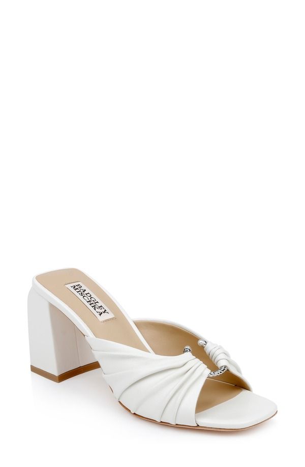 バッドグレイミッシカ レディース シューズ サンダル Badgley Mischka Collection Vayla Slide Sandal White Leather ホワイト