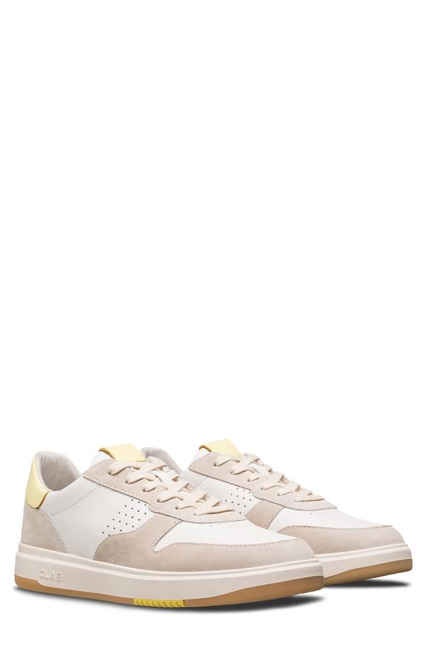 クラエ メンズ シューズ スニーカー レザー CLAE Moses Low Top Leather Sneaker White Off White Wax Yellow オフホワイト