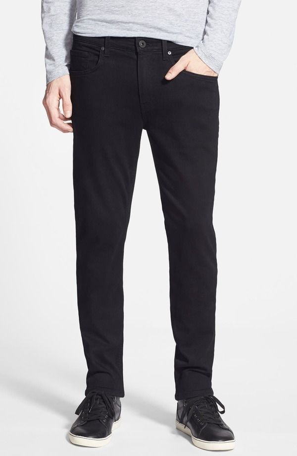 ペイジ メンズ ボトムス デニムパンツ スリムフィット ジーンズ PAIGE Transcend Lennox Slim Fit Jeans Black Shadow ブラック