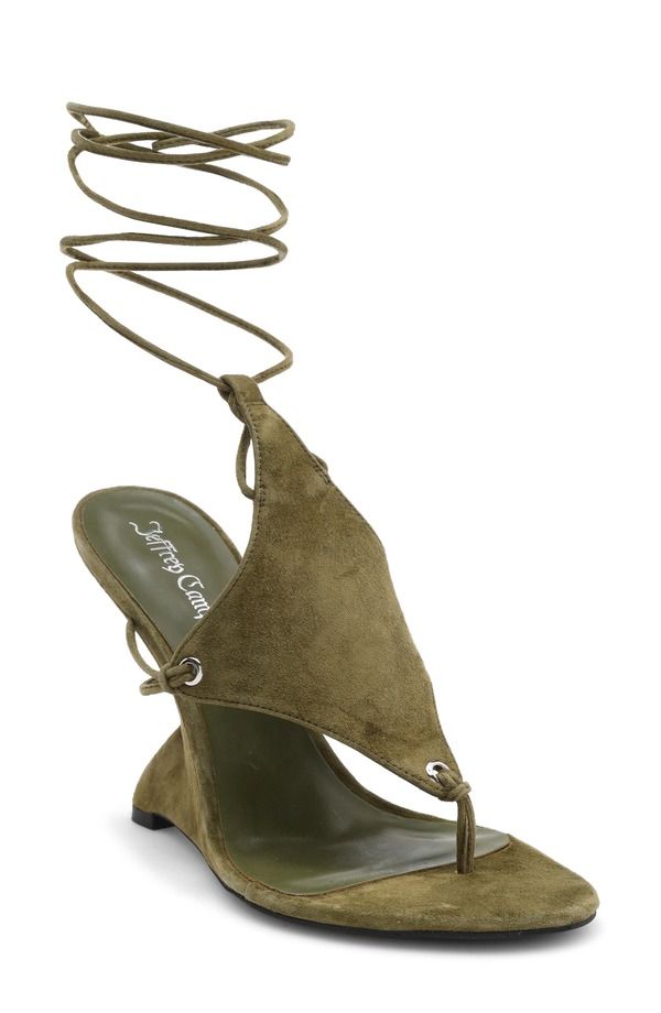 ジェフリー キャンベル レディース シューズ サンダル アンクル Jeffrey Campbell Pachouli Ankle Wrap Wedge Sandal Olive Suede オリーブ