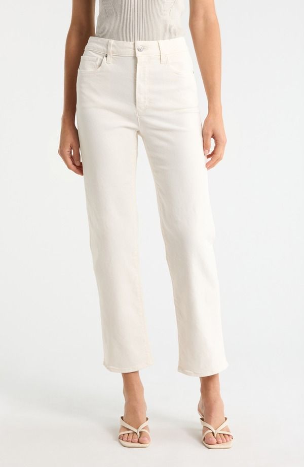 ペイジ レディース ボトムス デニムパンツ ストレート ハイウエスト アンクル ジーンズ PAIGE Stevie High Waist Ankle Straight Leg Jeans Cream Cloud クリーム
