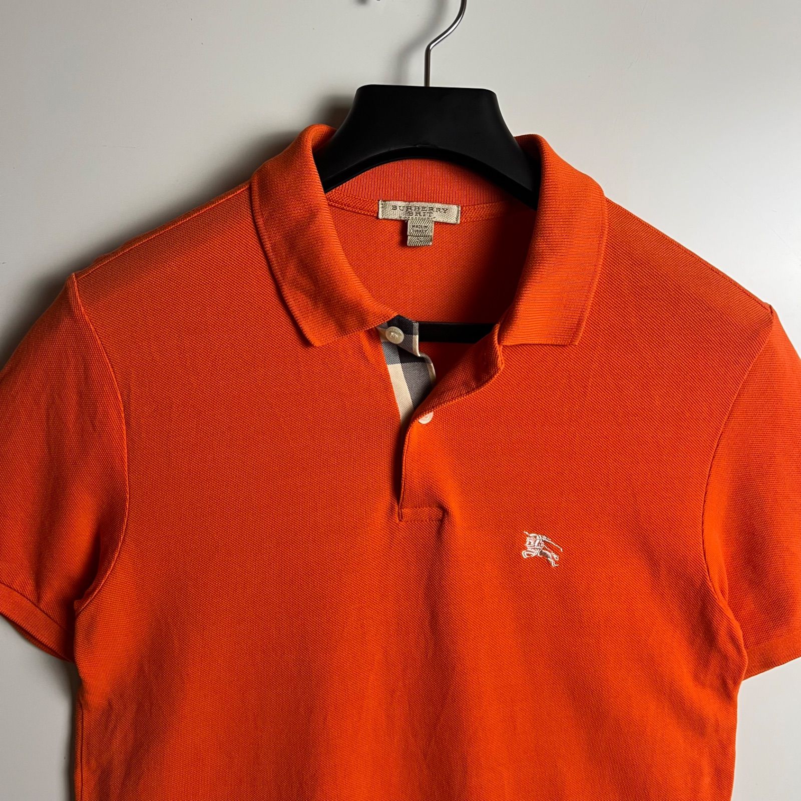 BURBERRY BRIT archive orange × nova polo shirts S バーバリー