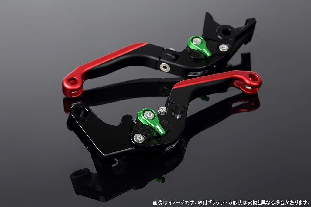 新品 SSK スピードラ アジャストレバー 可倒延長式 レバー本体カラー:マットブラック アジャスターカラー:マットグリーン エクステンションカラー:マットレッド SUZUKI GSX-S125/GSX-R125 2017-2019