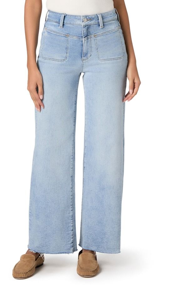 ペイジ レディース ボトムス デニムパンツ ワイドレッグ ハイウエスト ジーンズ PAIGE Anessa Raw Hem High Waist Wide Leg Jeans La Belle