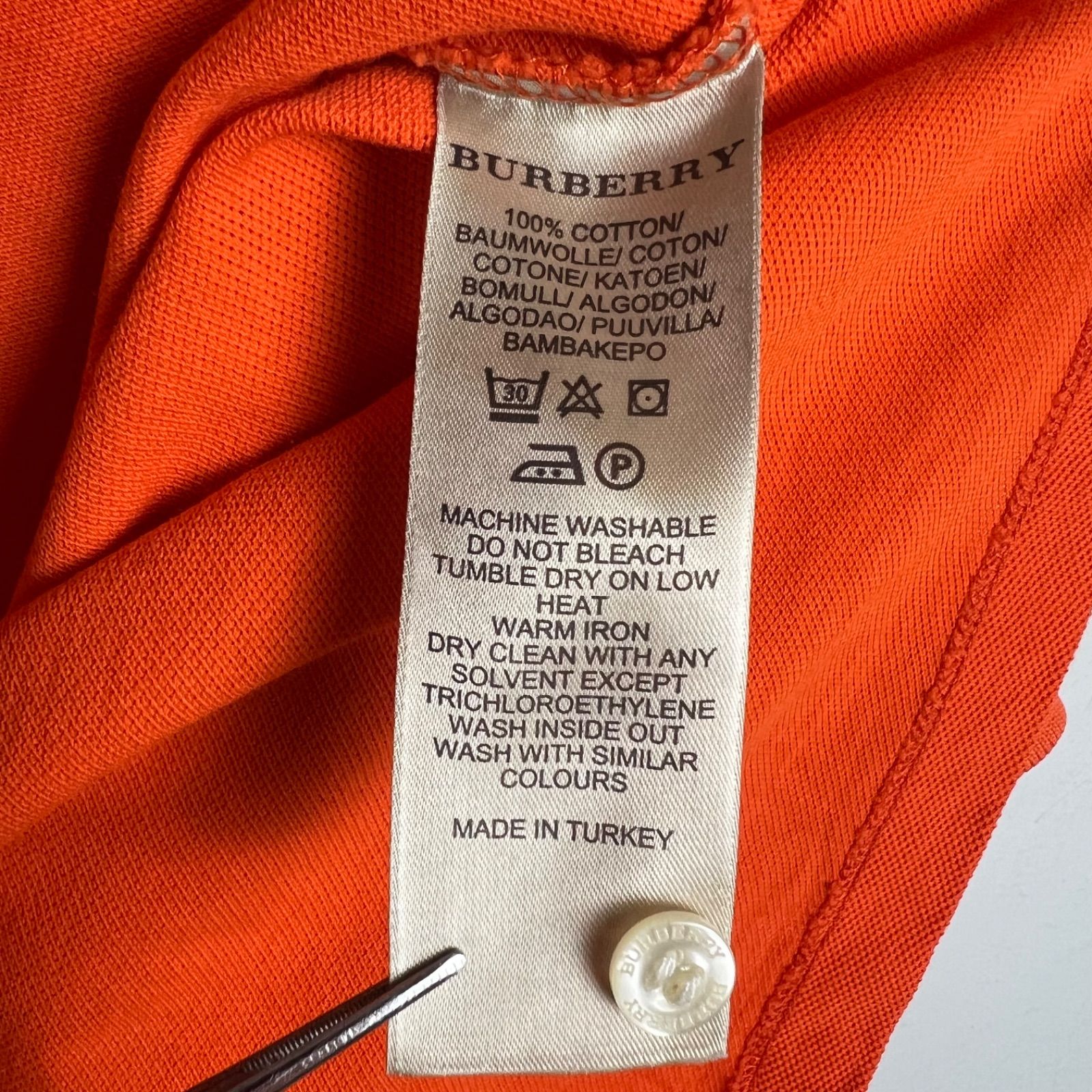 BURBERRY BRIT archive orange × nova polo shirts S バーバリー