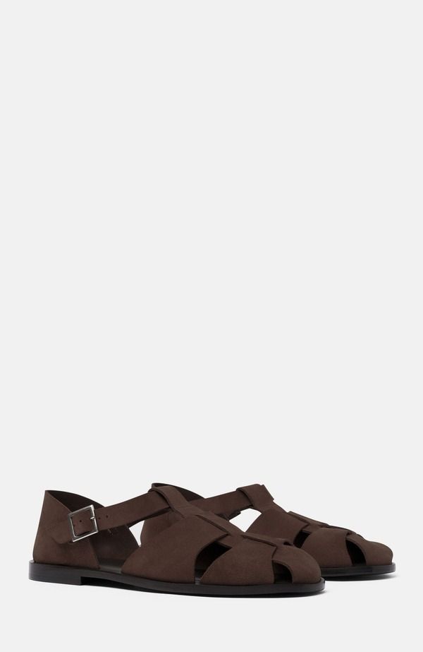 スカロッソ メンズ シューズ サンダル SCAROSSO Apollo Sandals Brown Suede ブラウン